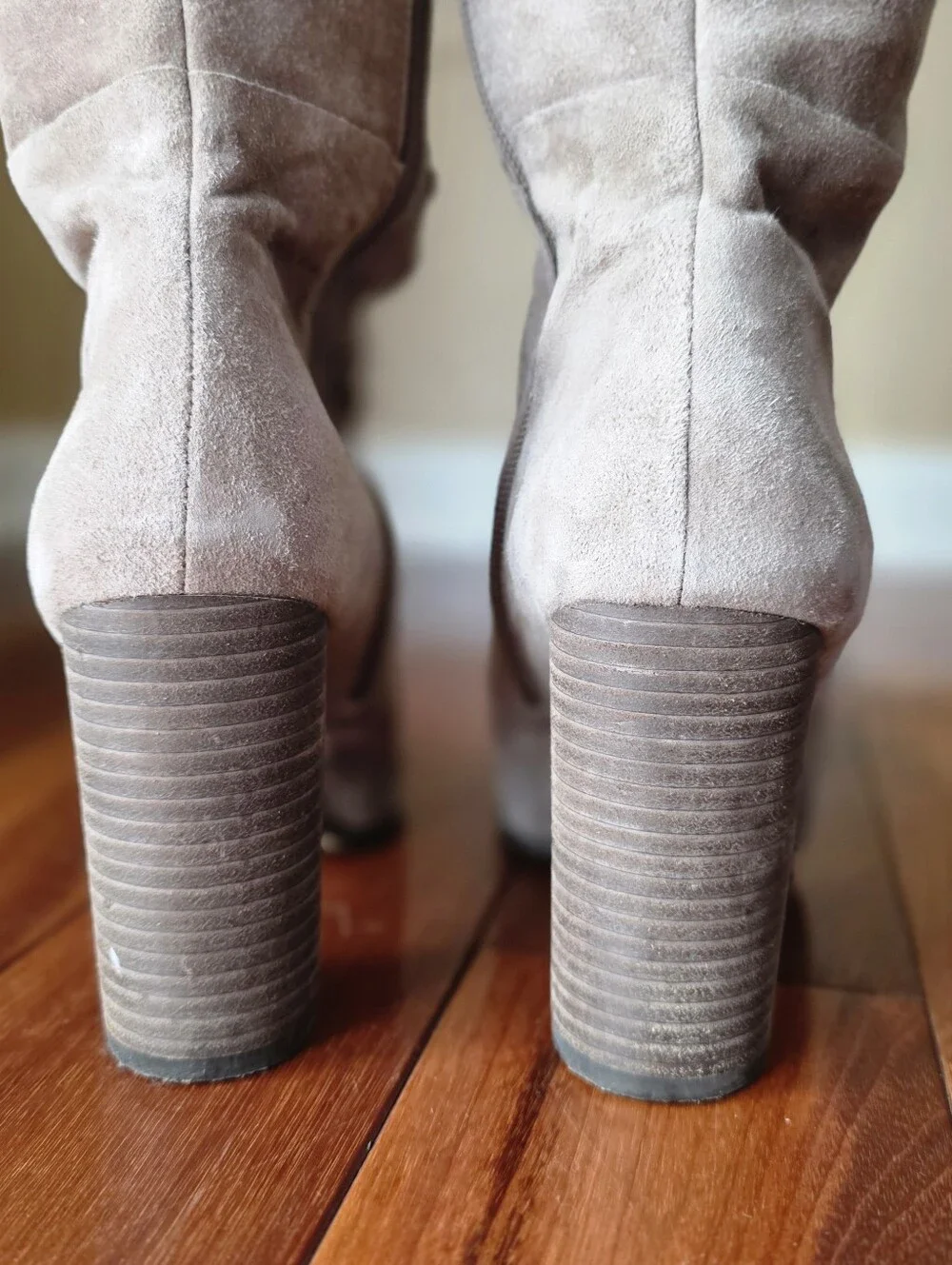 Vince‎ Camuto Thanta Over The Knee Lace Up Suede Boots Tan Taupe Size 8M / EU 38